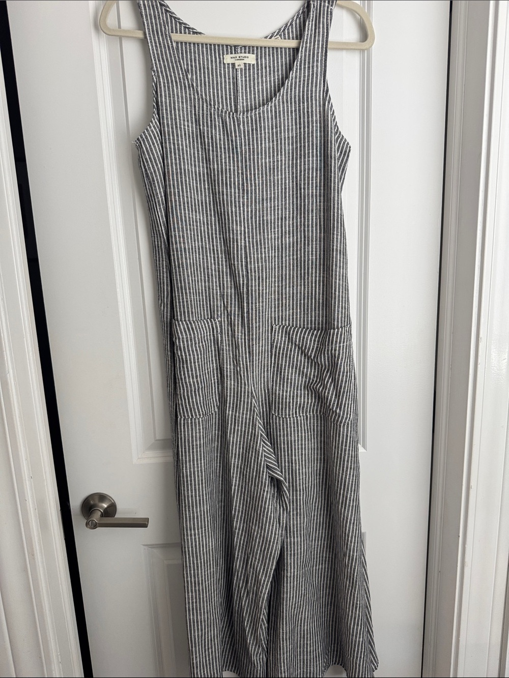 NWOT Striped Gray Casual Romper with Pockets